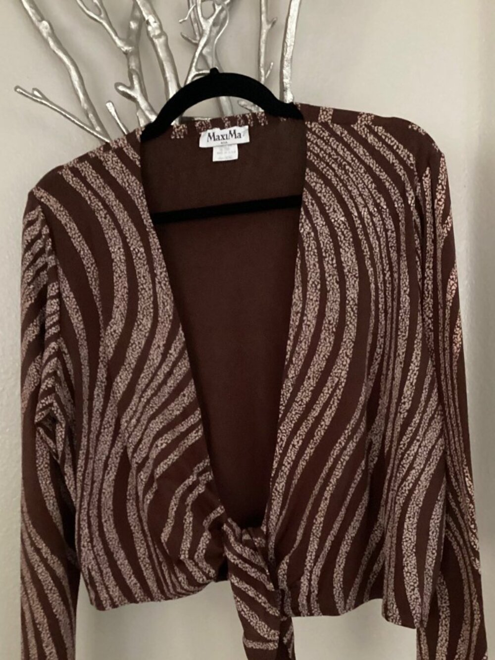 Maxi Ma brown and tan women's top, wrap, shrug, size large